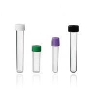 PS material lab 10ml flat bottom test tube with screw cap